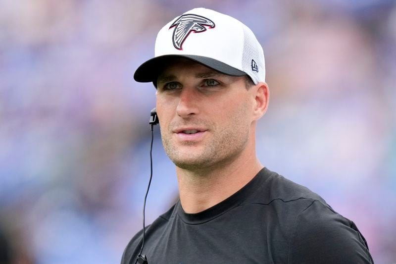 Atlanta Falcons quarterback Kirk Cousins watches during the first half of a preseason NFL football game against the Baltimore Ravens on Saturday, Aug. 17, 2024, in Baltimore. (AP Photo/Stephanie Scarbrough)