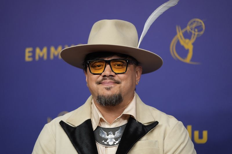 Sterlin Harjo arrives at the 76th Primetime Emmy Awards on Sunday, Sept. 15, 2024, at the Peacock Theater in Los Angeles. (AP Photo/Jae C. Hong)