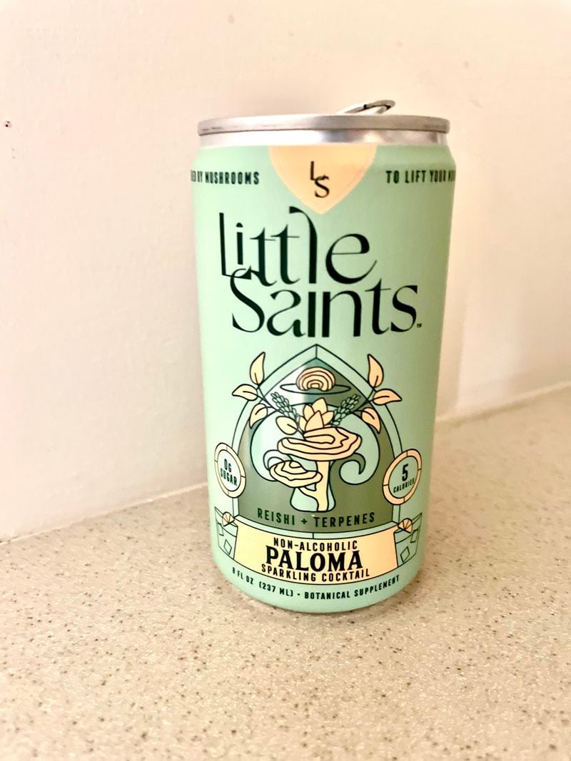 Little Saints' nonalcoholic paloma includes mushroom extracts and terpenes. (Courtesy of Little Saints)