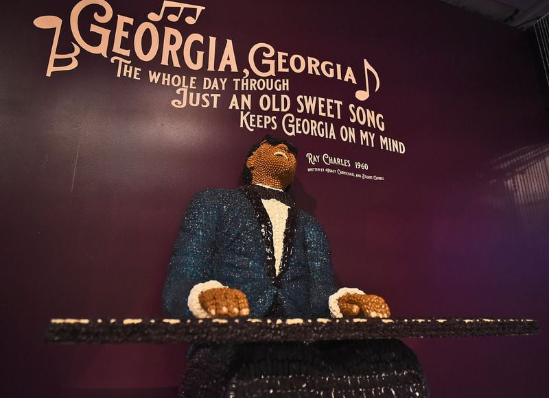 Of course, you have to pay tribute to Ray Charles, if you open a candy museum in Georgia. Candytopia is a pop-up candy exhibit that features candy art made with millions of pieces of candy. The exhibit will be open through June in Buckhead. RYON HORNE/RHORNE@AJC.COM