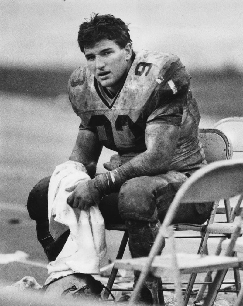 Georgia Tech linebacker Ted Roof in a photo from the 1980s. (Andy Sharp / AJC file photo)