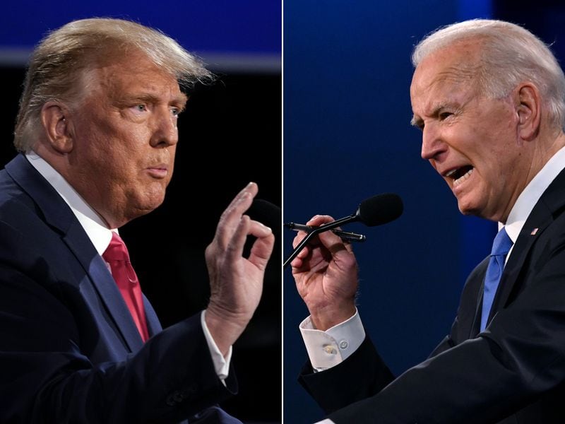 Former President Donald Trump and President Joe Biden face off in their first debate of this presidential campaign on Thursday on CNN.
  (Brendan Smialowski and Jim Watson/AFP via Getty Images/TNS)
