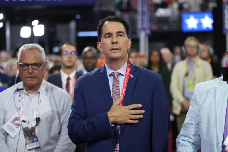 FILE - Former Wisconsin Gov. Scott Walker is seen during the Republican National Convention Monday, July 15, 2024, in Milwaukee. (AP Photo/Paul Sancya, File)