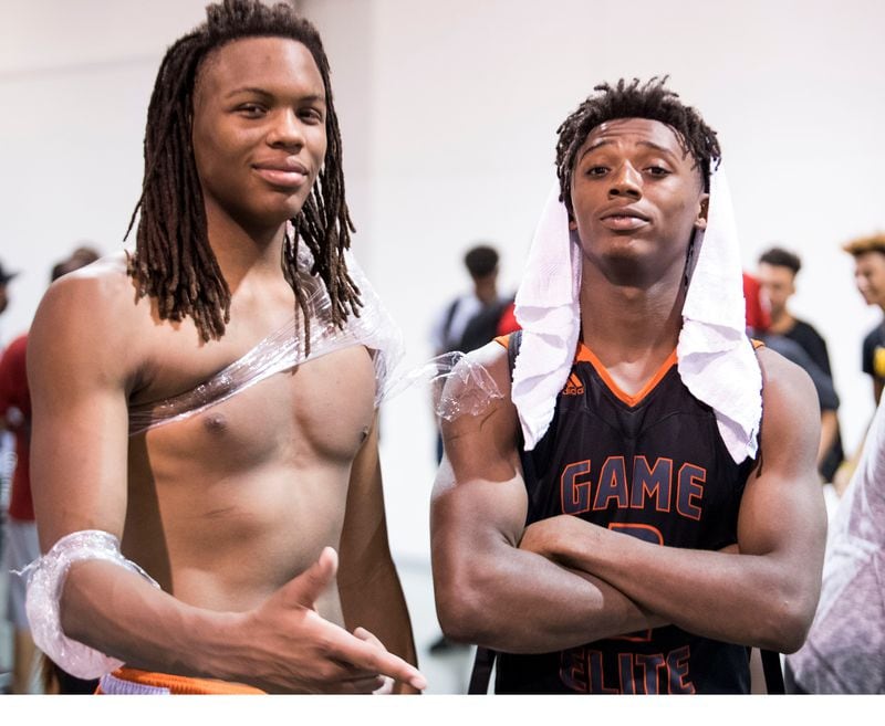 Christian Brown (left) and Ashton Hagans of the Georgia-based AAU team Game Elite and two of the top rising juniors in the country.