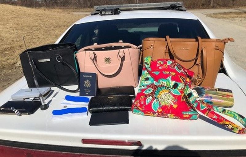 Police said these stolen items were found in the rental car the three suspects were driving.