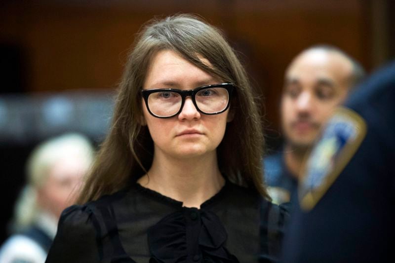 FILE - Anna Sorokin, who claimed to be a German heiress, returns to the courtroom during her trial on grand larceny and theft of services charges, April 25, 2019, in New York. (AP Photo/Mary Altaffer, File)