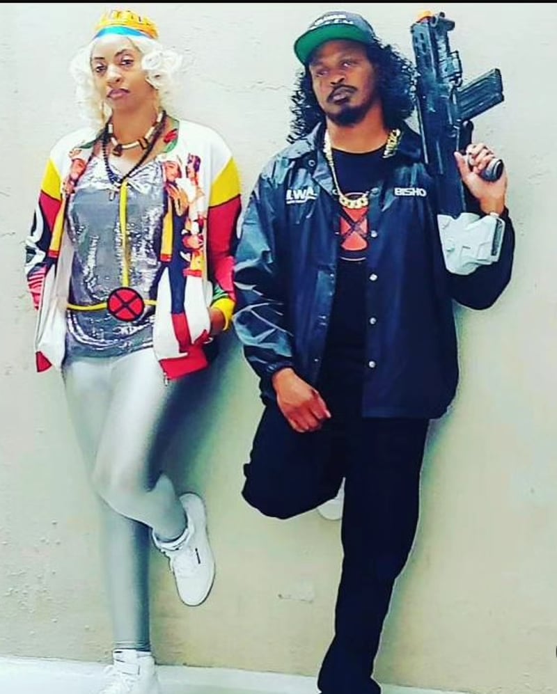 In 2022 at Dragon Con, Monique Anderson and Myron Abernathy dressed as hip hop X Men Storm and Bishop. Courtesy