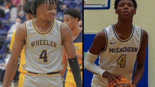 Wheeler guard Isaiah Collier (left) is the nation's consensus No. 1 senior recruit. McEachern forward Ace Bailey is the GHSA's No. 1 junior recruit. Their teams will play Wednesday, March 1, at McEachern.