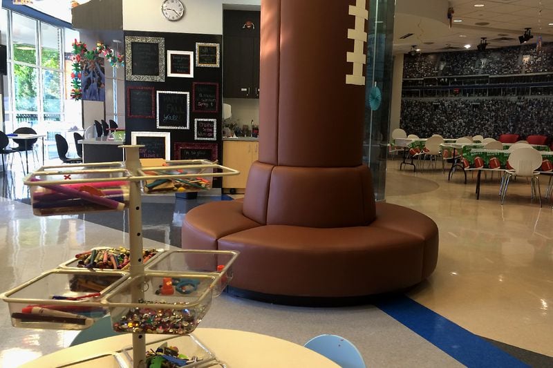 The Child Life Zone at Children's Hospital of Atlanta at Scottish Rite looks like a man cave taken over by kids.