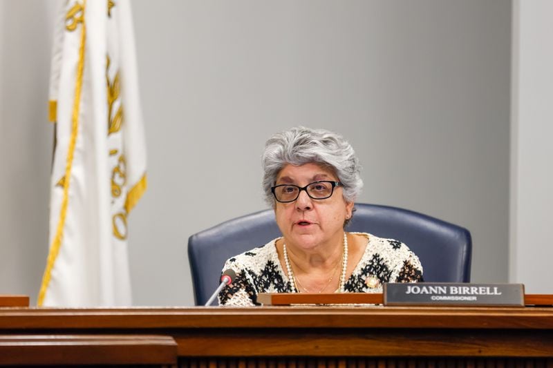 District Three Commissioner JoAnn Birrell is seen at a Cobb County Board of Commissioners meeting in Marietta on Tuesday, September 27, 2022.   (Arvin Temkar / arvin.temkar@ajc.com)