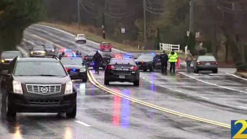 Clayton County police shut down Forest Parkway near Creekview Lane while they investigated.