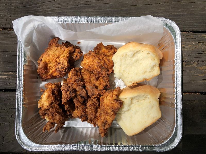 Fried chicken and biscuits is available for takeout from Rising Son in Avondale Estates. CONTRIBUTED BY WENDELL BROCK