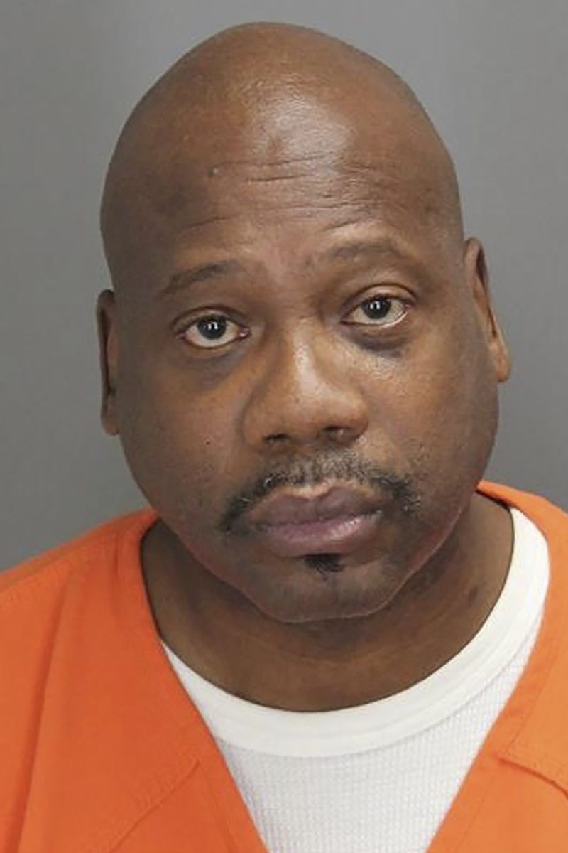 This undated booking photo provided by the Oakland County Sheriff’s Department shows Lucius Hamilton, one of the four security guards facing trial in the death of an unarmed Black man who was pinned to the ground during a fierce struggle at a suburban Detroit shopping mall. (Oakland County Sheriff’s Department via AP)