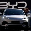 FILE - Visitors check the China made BYD ATTO 3 at the IAA motor show in Munich, Germany, on Sept. 8, 2023. (AP Photo/Matthias Schrader, File)