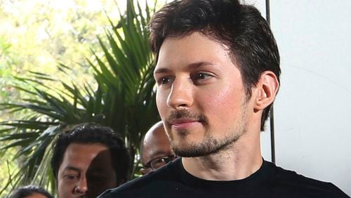 FILE - Telegram co-founder Pavel Durov appears at an event on Aug. 1, 2017 in Jakarta, Indonesia. (AP Photo/Tatan Syuflana, File)