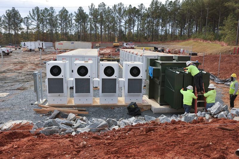 Views of the new battery energy storage system that Georgia Power is constructing and bringing online in Columbus, Ga. Shown on Tuesday, Nov. 14, 2023. (Natrice Miller/ Natrice.miller@ajc.com)