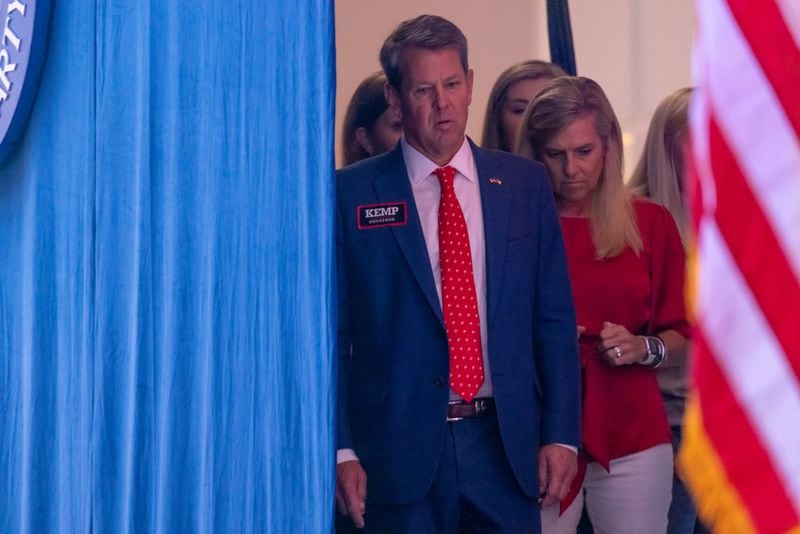 Gov. Brian Kemp is seen backstage prior to speaking at the Georgia GOP convention at Jekyll Island on Saturday, June 5, 2021. (Photo: Nathan Posner for The Atlanta-Journal-Constitution)