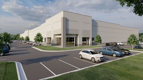 This is a rendering of one of the five buildings expected to comprise the Victory Landing Logistics Center.