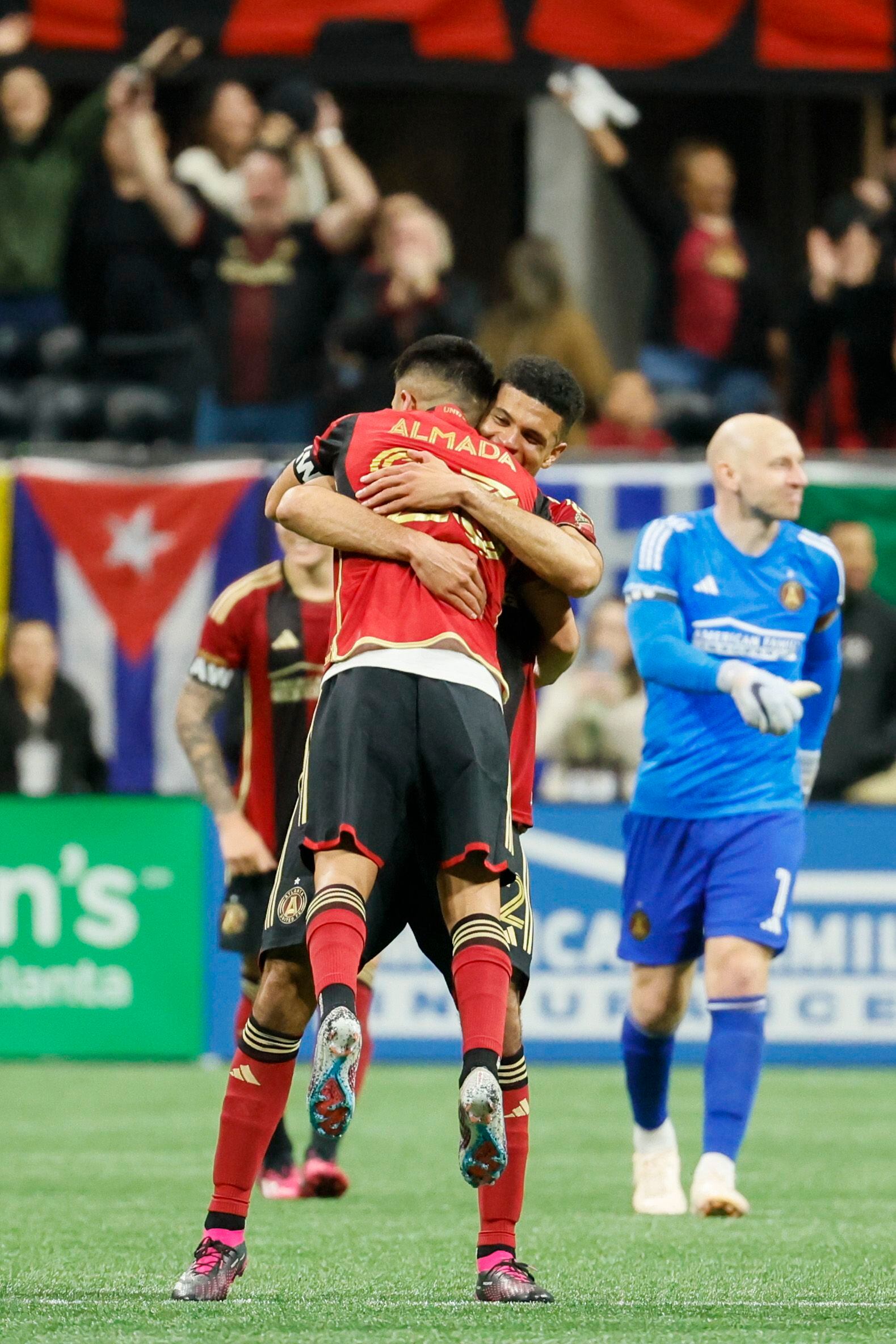 ATLANTA, GA – APRIL 23: Atlanta midfielder Thiago Almada (23) during the US  Open Cup match between Memphis 901 FC and Atlanta United FC on April 26th,  2023 at Fifth Third Bank