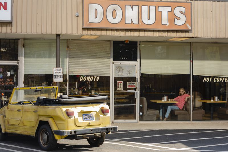 This donut shop was shot in metro Atlanta but was made to look distinctly like something in Long Beach< Calif. for AMC's "Lodge 49." - Photo Credit: Jackson Lee Davis/AMC