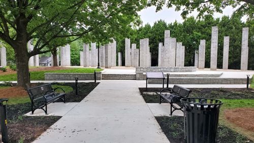 Sol LeWitt's "54 Columns" is now set within 54 Columns Park in the Old Fourth Ward with new pathways, lighting, seating and terraced surfaces.
