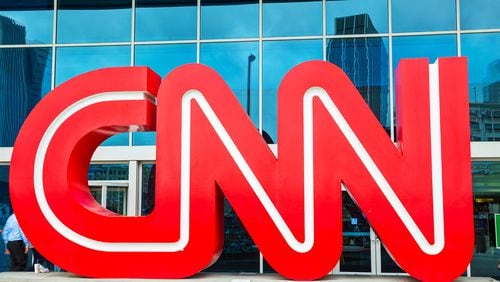 The CNN logo is displayed at the entrance to the CNN Center in Atlanta on May 4, 2013. (Dreamstime/TNS)