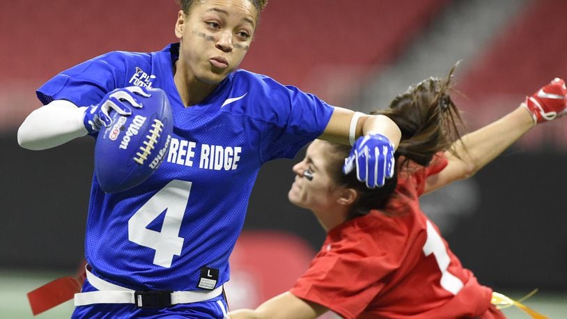 Gwinnett girls flag football teams play exhibition game Saturday