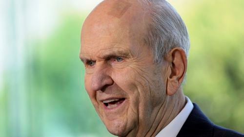 FILE - The Church of Jesus Christ of Latter-day Saints President Russell M. Nelson speaks during a news conference at the Temple Square South Visitors Center in Salt Lake City, on April 19, 2019. (AP Photo/Rick Bowmer, File)