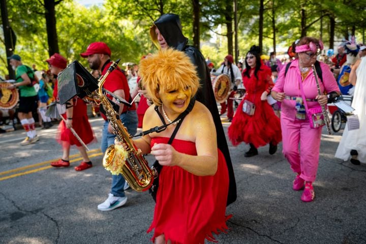 Thousands lined up along Peachtree Street Saturday morning for the annual Dragon Con parade.