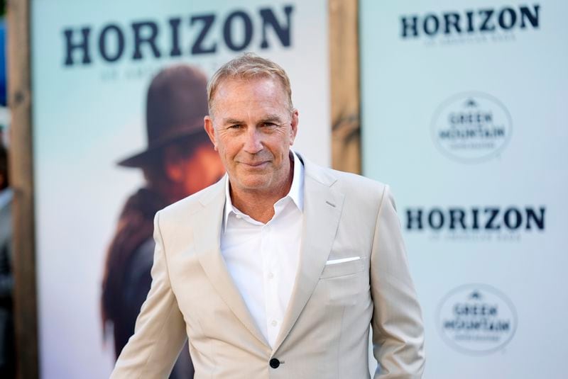 Kevin Costner, the director, co-writer and star of "Horizon: An American Saga," poses at the premiere of the film at the Regency Village Theatre, Monday, July 24, 2024, in Los Angeles. (AP Photo/Chris Pizzello)