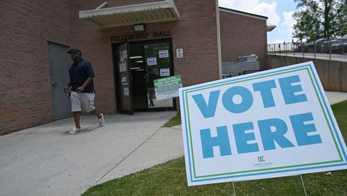 DeKalb County resident Allen Gordon leaves after voting on Georgia's primary runoff election at Berean Christian Church on Tuesday, June18, 2024 in Stone Mountain. The voter registration deadline for the 2024 presidential election is Monday, Oct. 7. (Hyosub Shin / AJC)