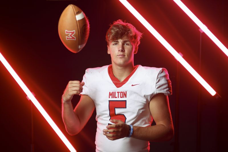 Milton quarterback Luke Nickel, one of the AJC's 2024 Super 11 high school football players.