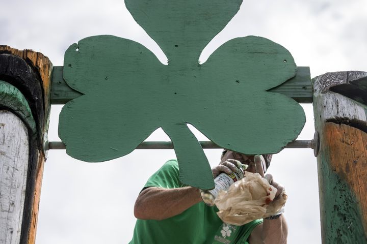 Crab Shack builds a float for the Savannah Patrick's Day Parade.