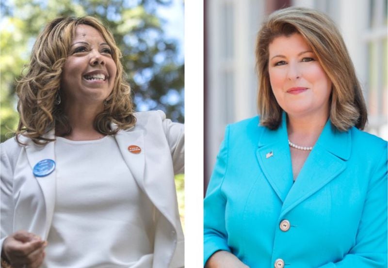 U.S. Rep. Lucy McBath (left), a Democrat, faces a rematch with Republican Karen Handel in the 2020 general election for Georgia's 6th Congressional District.