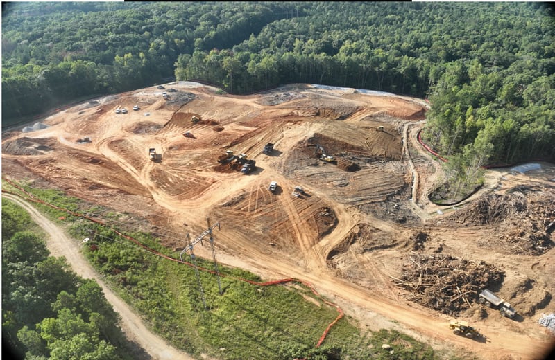 This is an aerial photo of the expansion of DataBank's ATL5 data center in Lithia Springs.