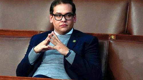 FILE - Rep. George Santos, R-N.Y., waits for the start of a session in the House chamber in Washington, Jan. 6, 2023. (AP Photo/Alex Brandon, File)