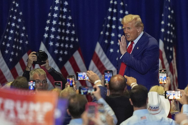 Republican presidential nominee former President Donald Trump, speaks during a campaign event, Wednesday, Sept. 18, 2024, in Uniondale, N.Y. (AP Photo/Frank Franklin II)