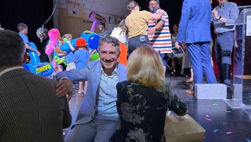 Christopher Moses, Alliance Theatre artistic director, was the primary driver of the plans to turn the Rich Auditorium into a children's stage with an adjoining free play space for young children. Here he is moments after a press conference to announce the new spaces had concluded at the Rich Auditorium on Aug. 6, 2024. RODNEY HO/rho@ajc.com