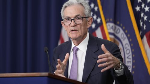 Federal Reserve Board Chairman Jerome Powell speaks during a news conference at the Federal Reserve in Washington, Wednesday, Sept. 18, 2024. (AP Photo/Ben Curtis)