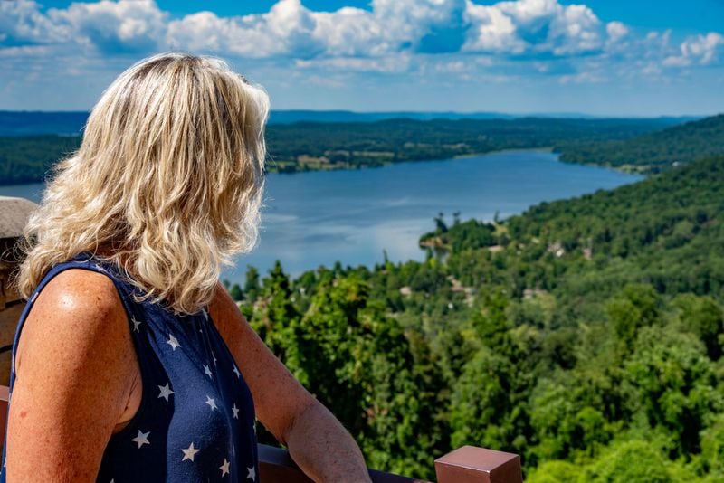 Cathy Phillips looks out over Lake Guntersville. (Photo Courtesy of Lee Hedgepeth/Inside Climate News)