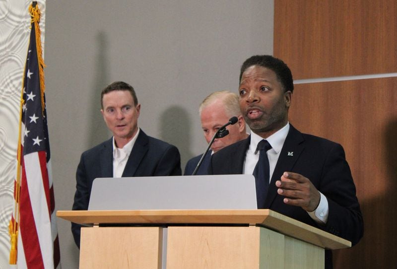 Former Cobb GOP chair Jason Shepherd and Mableton Mayor Michael Owens (right), the ex-Cobb Democratic chair, will meet in Marietta for an event on Tuesday.