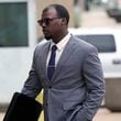 Justin Smith, one of three former Memphis police officers charged in the 2023 fatal beating of Tyre Nichol, arrives at the federal courthouse for the day's proceedings on Tuesday, Oct. 1, 2024, in Memphis, Tenn. (AP Photo/Karen Pulfer Focht)