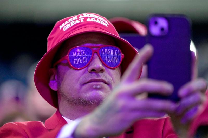 A supporters attends a campaign rally for Republican presidential nominee former President Donald Trump at the Mohegan Sun Arena at Casey Plaza, Saturday, Aug. 17, 2024, in Wilkes-Barre, Pa. (AP Photo/Carolyn Kaster)