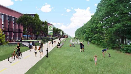 Gwinnett will use grant funds to help build new pedestrian friendly walkways connecting the Gas South District, future businesses and current shopping centers along Satellite Boulevard. COURTESY SUGARLOAF CID