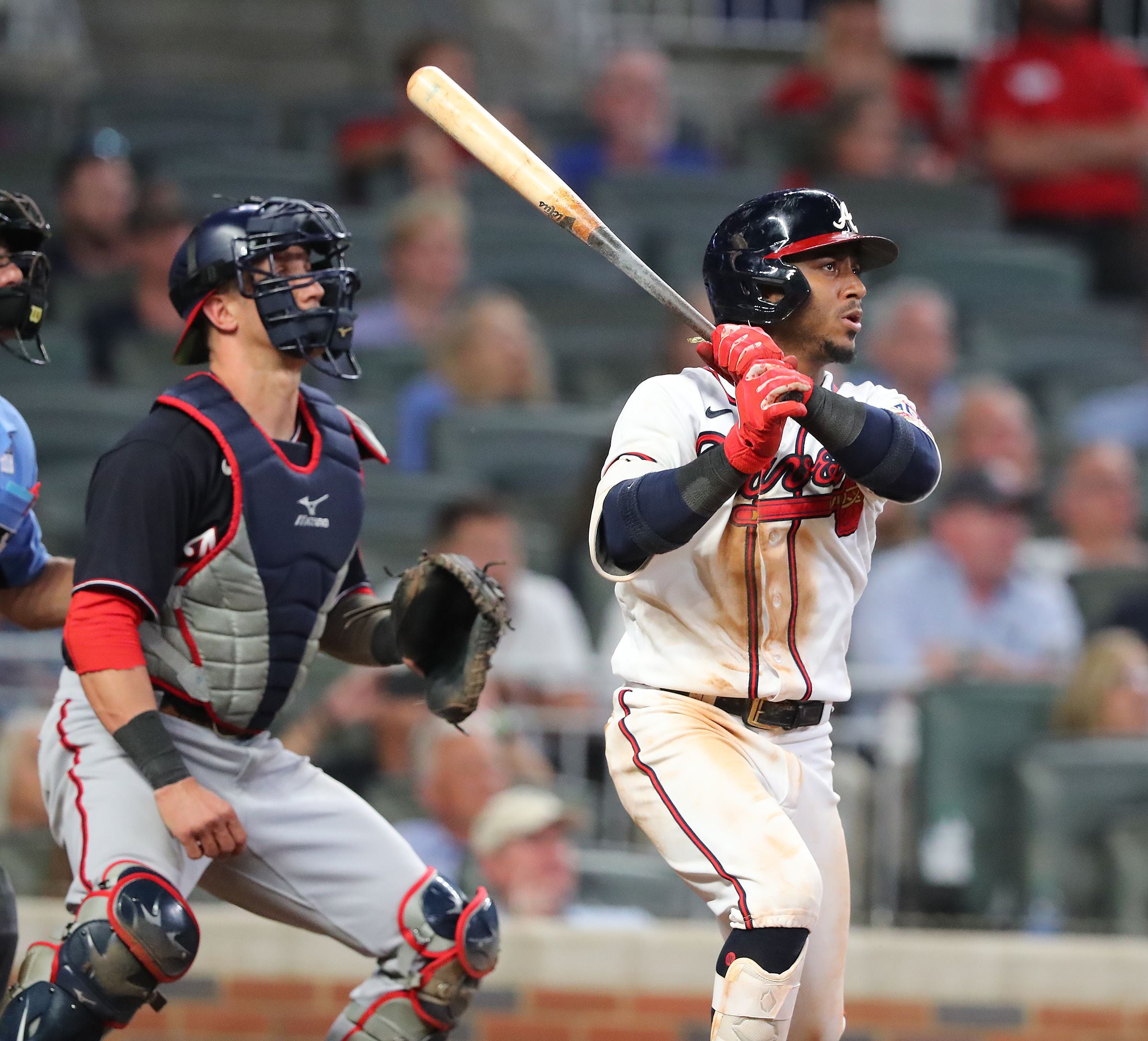 Lugbauer Hits 100th Career Homer, M-Braves Rally but Fall to Shuckers 7-6