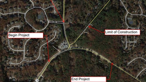 The roundabout at Campbellton and New Hope roads in South Fulton is scheduled to open to traffic May 24. (Courtesy of GDOT)