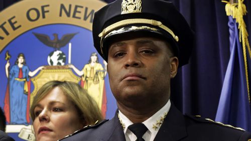 FILE - New York City Police Dept. Chief of Department Philip Banks attends a news conference, in New York, Jan. 30, 2014. (AP Photo/File)