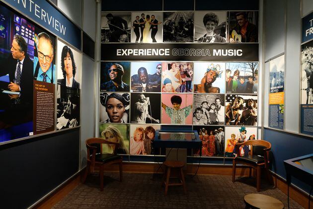 An exhibit at the Special Collections library at the University of Georgia features artists important to the state's music history in Athens, Georgia on Thursday, Feb. 1, 2024.  (Nell Carroll for The Atlanta Journal-Constitution)