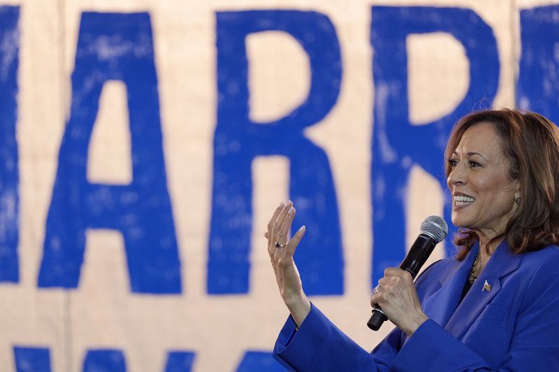 Democratic presidential nominee Vice President Kamala Harris at a Sunday campaign event in Pennsylvania.