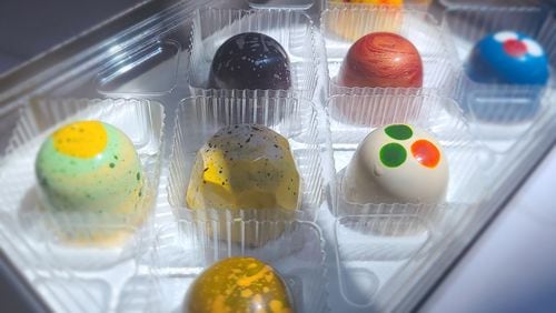 Hand-decorated bonbons from Doma Chocolates in metro Atlanta. (Courtesy of Dorotheria Manuel)